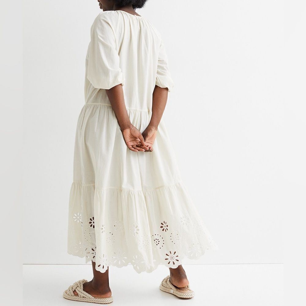 H&M Broderie Anglaise Dress Embroidered New - Picture 8 of 10